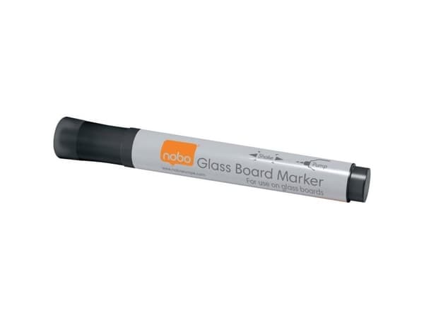 Whiteboardmarker Glass Board Nobo sort - (4 stk.)