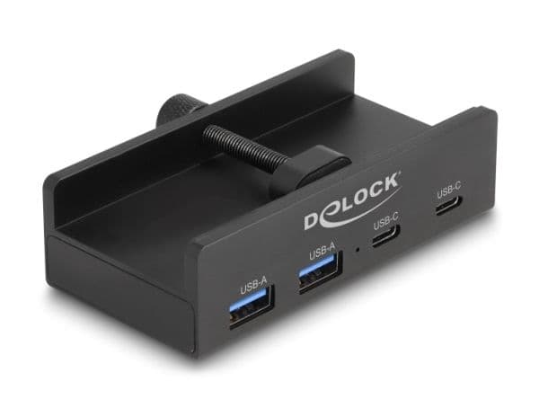 Delock - Hubb - 5 Gbps, external, with locking screw - 2 x USB-C + 2 x USB - skrivbordsmodell