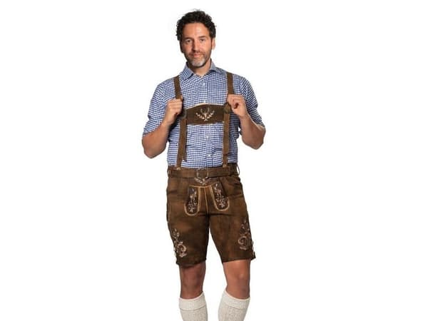 Bruna korta lederhosen