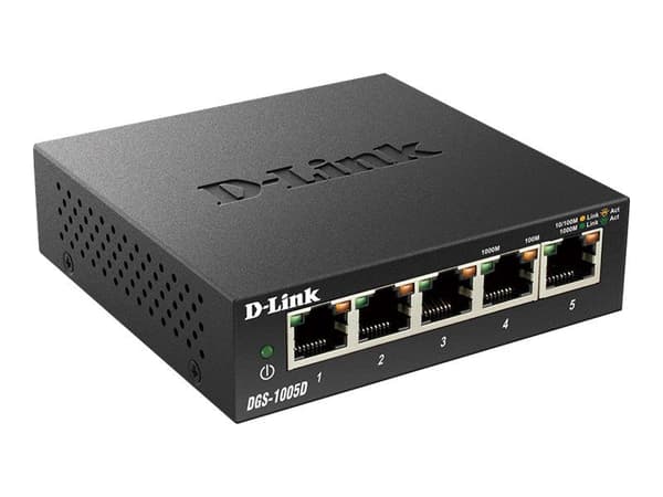 D-Link DGS 1005D - Switch - 5 x 10/100/1000 - stasjonær