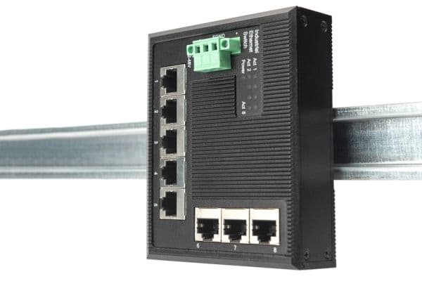 DIGITUS DN-651127 - Switch - 8 x 10/100/1000 - DIN-skinnemonterbar - DC-strøm