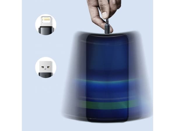 Baseus Crystal Shine, 2 m, Lightning, USB A, Hankjønn, Hankjønn, Sort