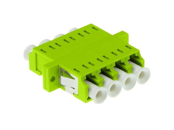 ACT fiberoptisk LC duplexadapter multimode OM5 flens. Kontakter: LC/LC adapter lc quad om5 fl lime (EA1019)