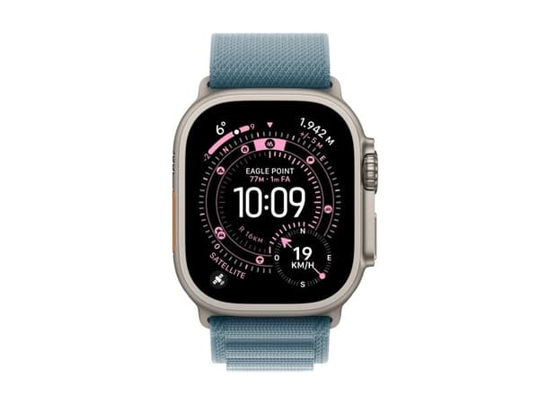 Apple Watch Ultra 3 GPS + Cellular 49mm Natural Titanium Case with Light Blue Alpine Loop - Large