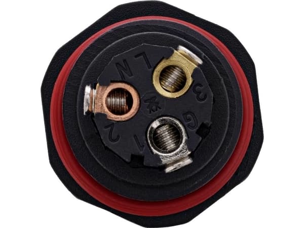 InLine strømkabelkobling IP68 3-polet 2-veis M20 svart (69927T)