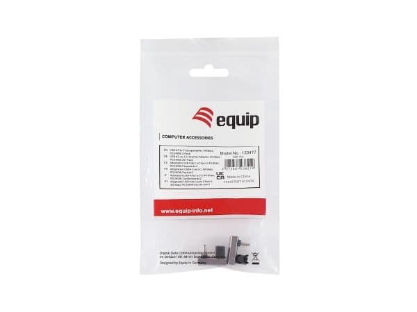 Equip 133477, USB C, USB C, Sort, Grå