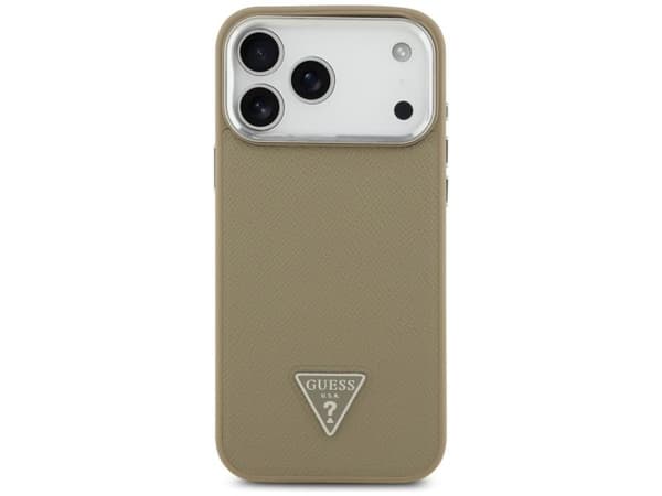 Guess Grained Triangle Logo MagSafe case for iPhone 17 Pro Max - brown