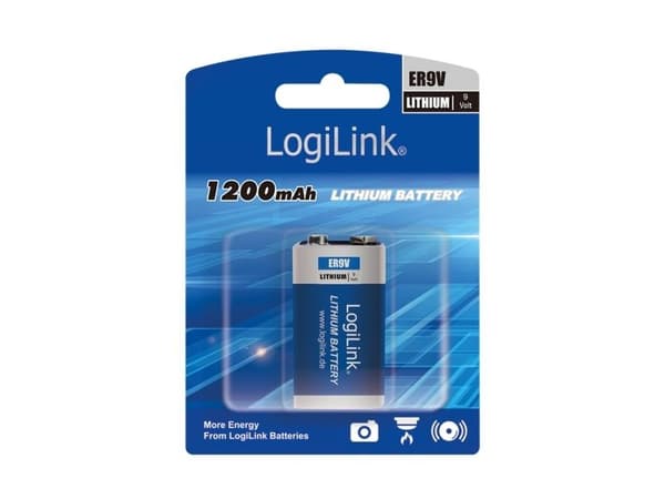 LogiLink ER9VLIB, Engangsbatteri, 9V, Lithium, 10,8 V, 1 stk, 1200 mAh