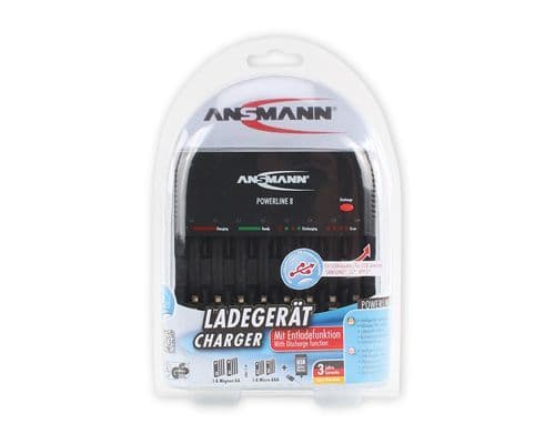 ANSMANN Powerline 8 - Batterilader / strømadapter - 8 x batterier lader (USB)