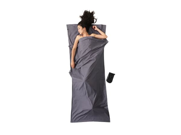 Cocoon lätt rese sovsäck, rektangulär, 220 x 90 cm, 100% bomull, elefantgrå