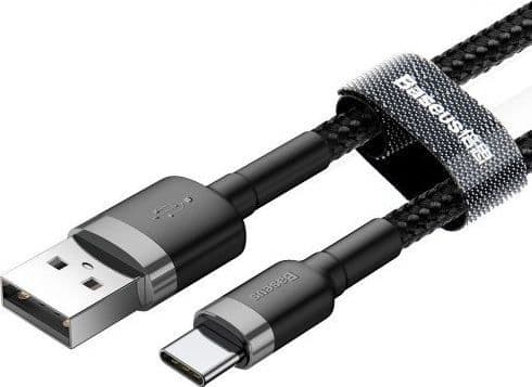 Baseus CATKLF-BG1, 1 m, USB A, USB C, Svart