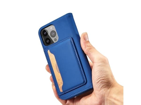 Magnetkortetui til iPhone 14 Pro - flipdeksel lommebok i blå
