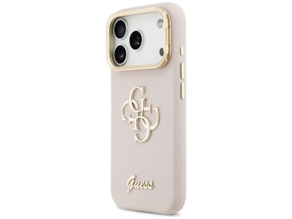 Guess Grained Big 4G &amp; Stand Camera Case for iPhone 17 Pro - Pink