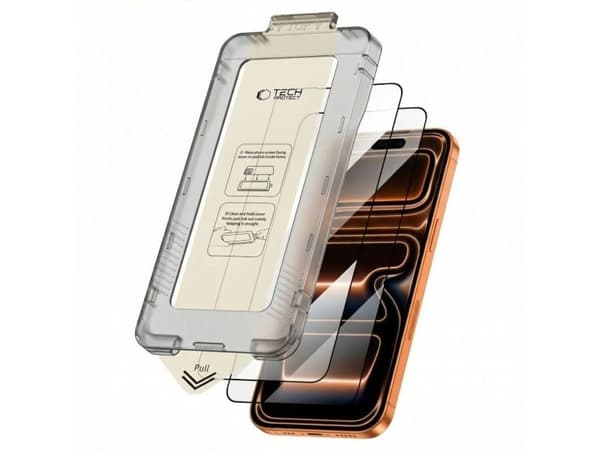 Herdet glass TECH-PROTECT QUICK SET+ 2-pakke til iPhone 17 Pro Max svart