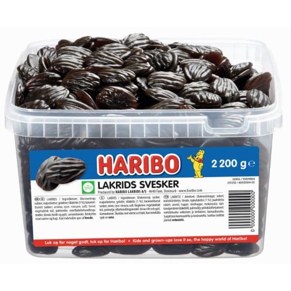 Harbio Lakritsiluumut 2,2 kg muoviämpärissä
