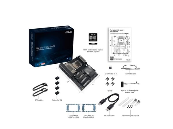 ASUS PRO WS W890-SAGE, Intel, Intel® Xeon®, DDR5-SDRAM, DIMM, Fire-kanavat, ECC