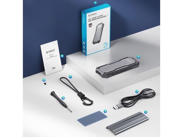 Orico OXS2C3-G2 M.2 NVMe/SATA SSD USB-C 3.2 -asematasku - harmaa
