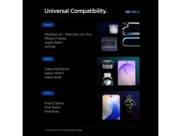 Spigen EE451EU, inomhus, AC, 1 m, Svart
