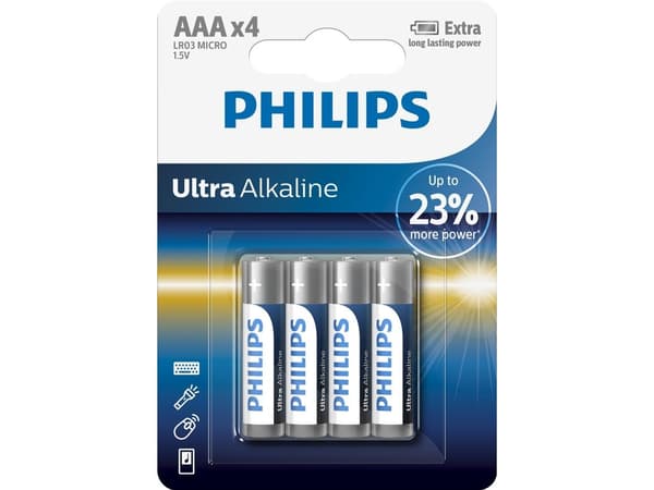 Philips ExtremeLife+ LR03E4B - Batteri 4 x AAA - alkaliskt