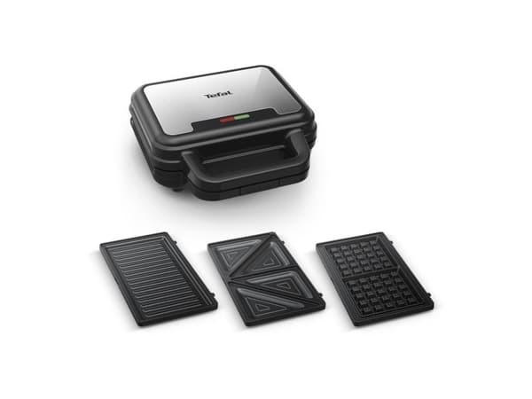 Tefal Ultra Compact SW383D10 - Sandwich maker / waffle maker / panini maker - 700 W - rustfritt stål