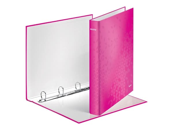 Ringperm Leitz WOW A4+ 4DR/25mm rosa - (10 stk.)