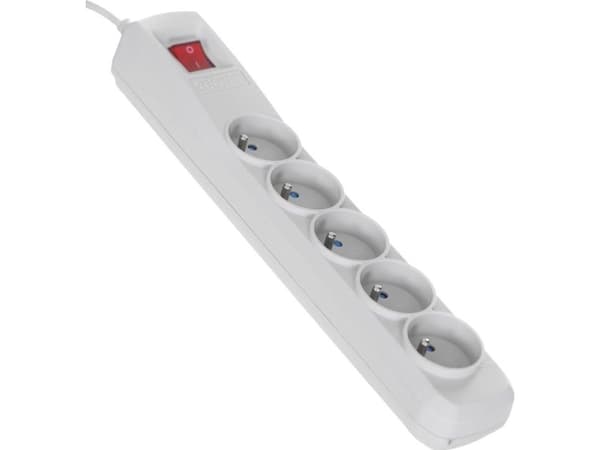 Activejet ACP-5GN 3M SZ, 3 m, 5 AC-utgångar, inomhus, Typ E, Typ E, Plast