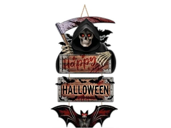 Døden halloween skilt, 3 delt