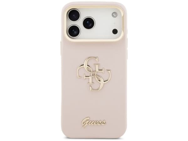 Guess Grained Big 4G &amp; Stand Camera Case for iPhone 17 Pro Max - Pink