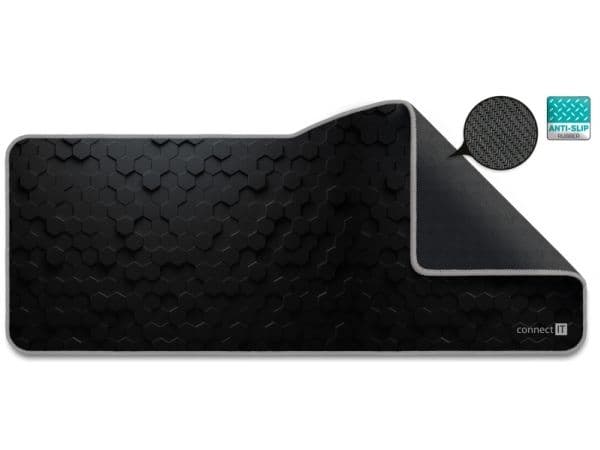 Connect IT CMP-2000-XL, Sort, Bilde, Stoff, Gummi, Antiskliunderlag, Musematte til gaming