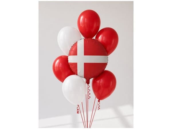 Dannebrog-folieballong, 35 cm