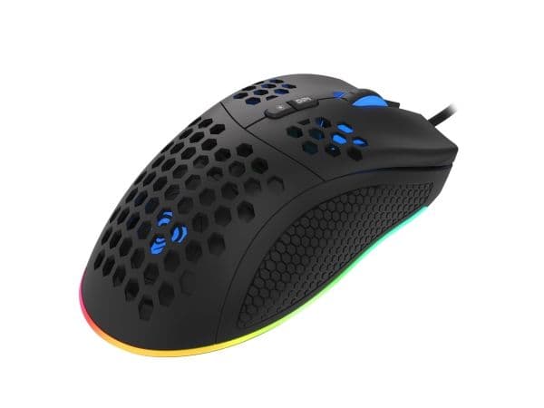 Natec Genesis Krypton 555 - Mus - ergonomisk - optisk - 7 knapper - kablet - USB - svart
