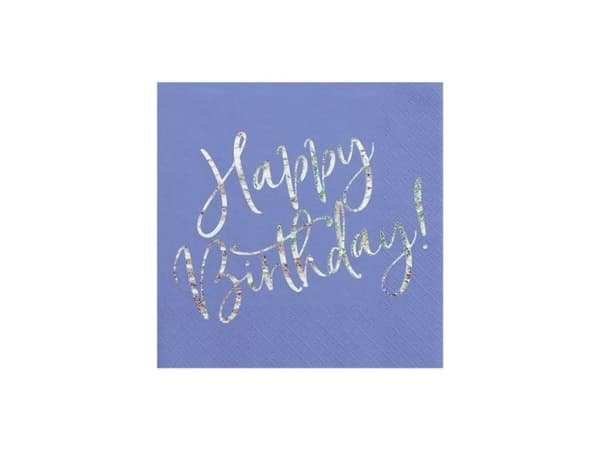 Servietter Happy Birthday, blå