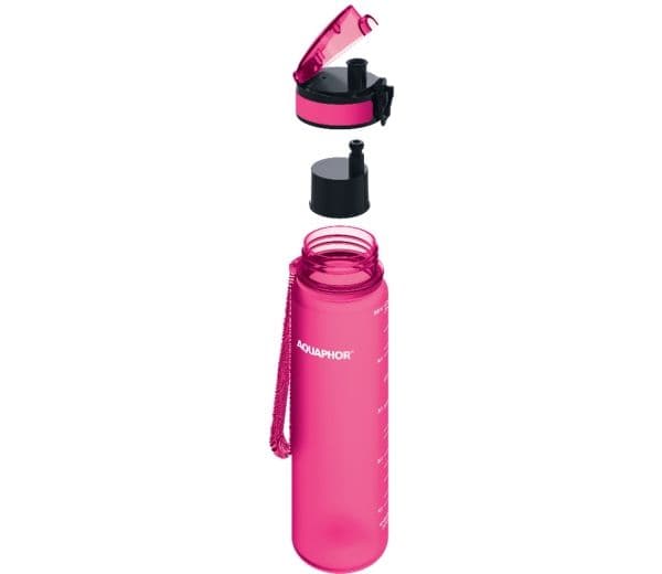 Aquaphor vaaleanpunainen suodatinpullo 500 ml