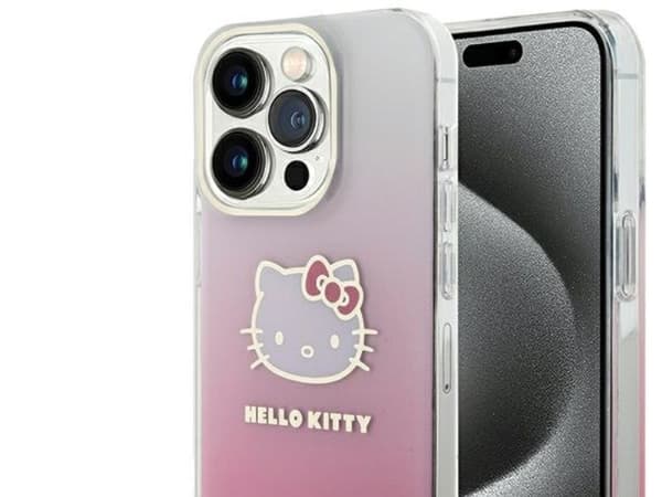 Hello Kitty IML Gradient Electrop Kitty Head dėklas iPhone 13 Pro / 13 - rožinis