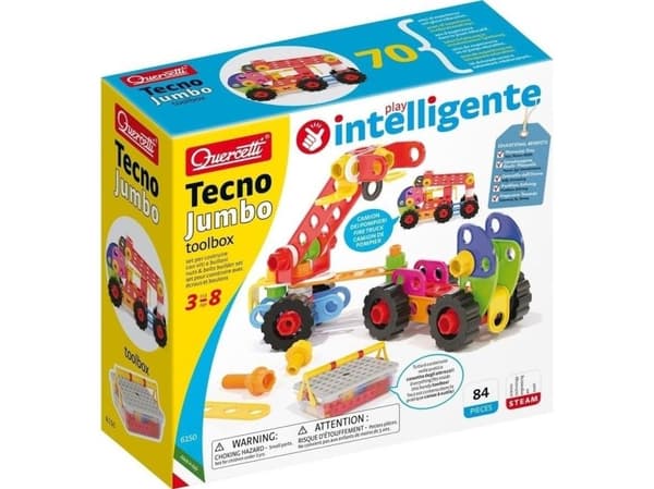 Quercetti Tecno Jumbo, Byggsats, 3 År, Plast, 86 styck