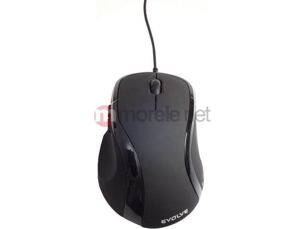 Evolveo ML-507B, högerhand, laser, USB Type-A, 1600 DPI, Svart