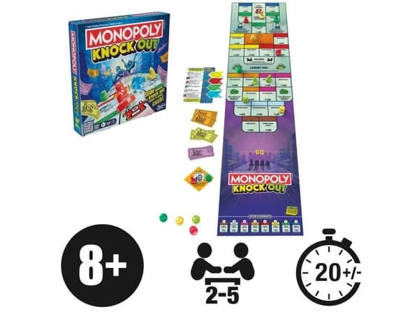 Monopoly Knockout, Brettspill, Economic simulation, 8 år, 20 min