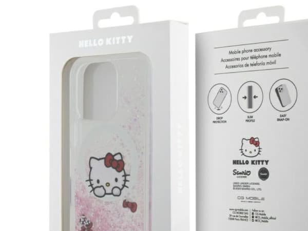 Hello Kitty Liquid Glitter Sweet Kitty Bows MagSafe iPhone 16 Pro Case - White
