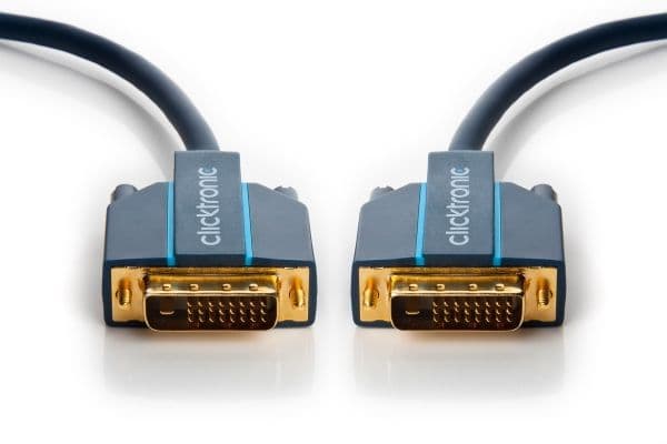 ClickTronic 2m DVI-D Connection, 2 m, DVI-D, DVI-D, Blå, Guld, 7,92 Gbit/s