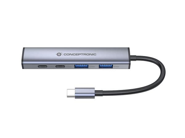 CONCEPTRONIC 4-i-1 USB-C-dokk til 2x USB-C, 2x USB-A, 100W PD