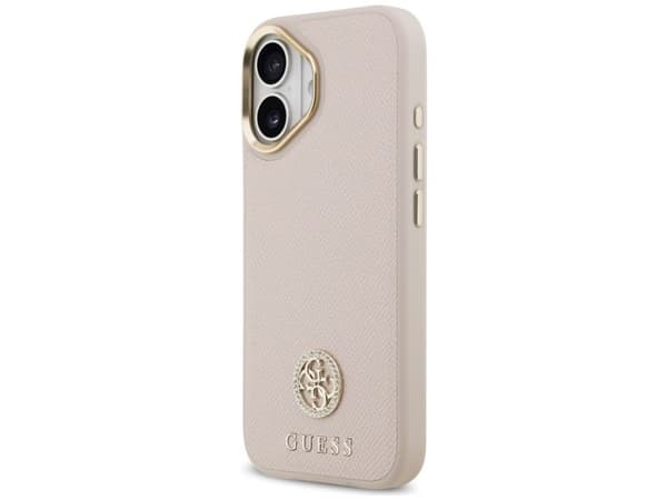 Guess Grained Strass Logo MagSafe-etui til iPhone 17 - rosa