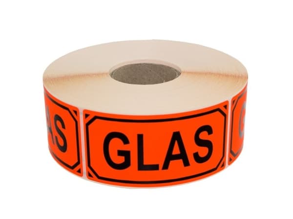 Bnt Office varningsetiketter Glas
