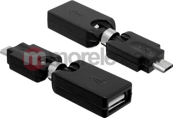 Delock Rotation adapter - USB-adapter - USB (hann) til USB (hunn) - USB 2.0 - 6.5 cm - svart