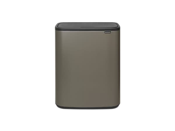 Brabantia Bo Touch Bin, 60 l, Rektangulær, Plast, Sort, Platina, Plast, 545 mm