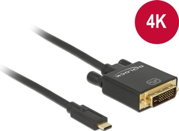 Delock - Extern videoadapter - Parade PS171 - USB-C - DVI - svart - detaljhandel