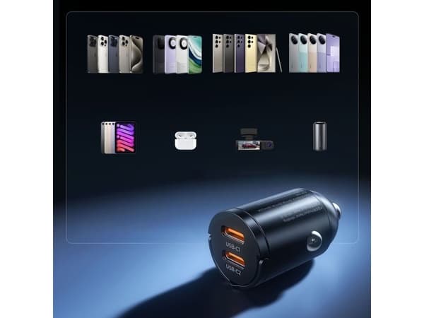 Orico MiniRing 30W bil-lader 2x USB-C sort