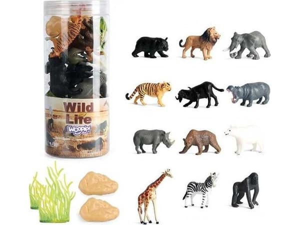 Woopie set med figurer vilda djur 16 st – version 2