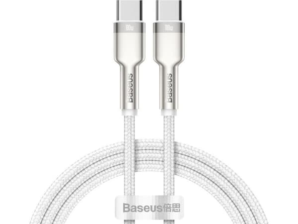 Baseus CATJK-C02, Hvit, USB C, USB C, 1 m, Hankjønn, Hankjønn