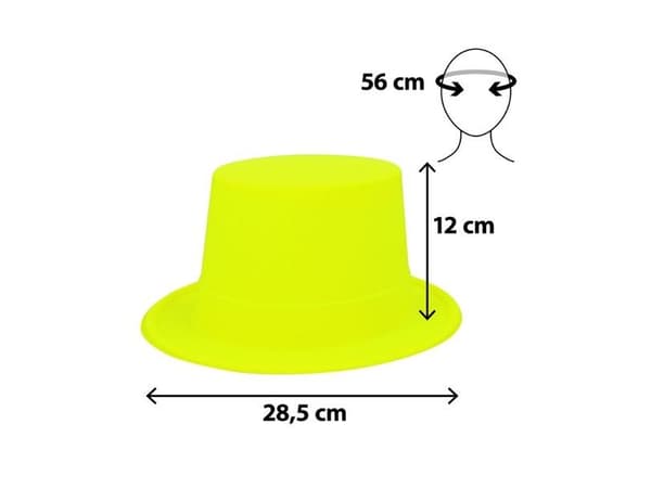 Neonkeltainen silinterihattu UV