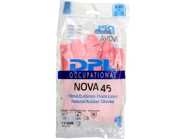 Latexhandske, DPL Nova 45, 8, rosa, latex